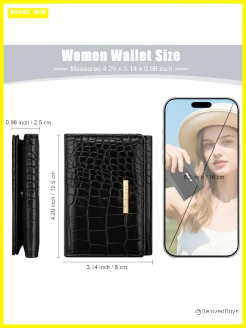 Luxury Faux Leather Crocodile Trifold Wallet RFID Blocking